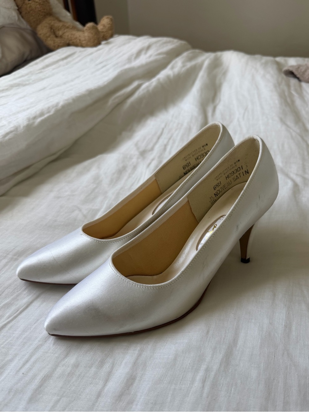White Dyeables heels